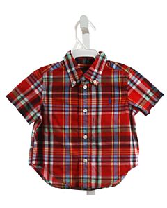 RALPH LAUREN  RED  PLAID  DRESS SHIRT