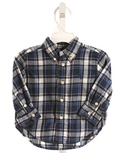 RALPH LAUREN  BLUE  PLAID  DRESS SHIRT