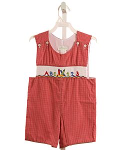 BE MINE  RED  GINGHAM SMOCKED JON JON