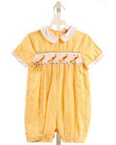 ORIENT EXPRESSED  YELLOW  GINGHAM SMOCKED SHORTALL