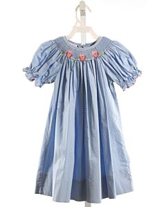 PETIT BEBE  BLUE  POLKA DOT SMOCKED DRESS