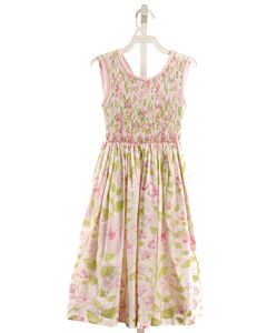 LULI & ME  GREEN  FLORAL SMOCKED DRESS