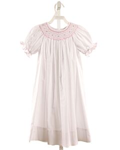 PETIT BEBE  WHITE   SMOCKED DRESS WITH PICOT STITCHING
