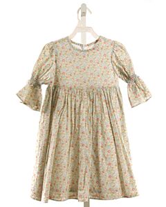 ALICE KATHLEEN  GREEN  FLORAL SMOCKED DRESS