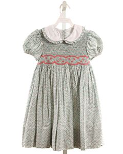 ALICE KATHLEEN  BLUE  FLORAL SMOCKED DRESS