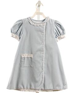 ALICE KATHLEEN  BLUE CORDUROY   DRESS WITH PICOT STITCHING