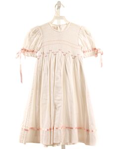 STRASBURG  WHITE   SMOCKED PARTY DRESS WITH EYELET TRIM