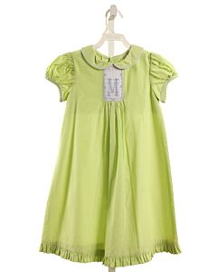 BEAUX ET BELLES  GREEN  MICROCHECK SMOCKED DRESS