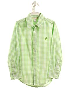 THE BEAUFORT BONNET COMPANY  LIME GREEN  GINGHAM  DRESS SHIRT
