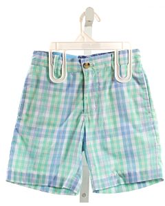 J. BAILEY  AQUA  PLAID  SHORTS