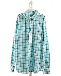 SOUTHERN TIDE  AQUA  PLAID  DRESS SHIRT