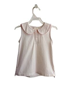 CECIL & LOU  PINK KNIT POLKA DOT  SLEEVELESS SHIRT WITH PICOT STITCHING