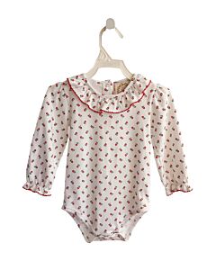 THE BEAUFORT BONNET COMPANY  RED  FLORAL  KNIT LS SHIRT WITH PICOT STITCHING