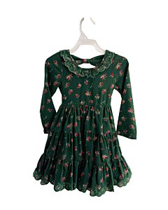 SWEET HONEY  GREEN  FLORAL  KNIT DRESS WITH EYELET TRIM
