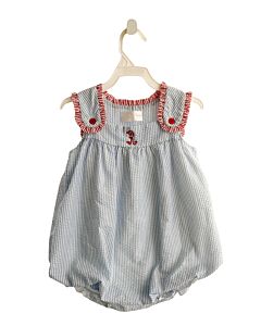 CECIL & LOU  LT BLUE SEERSUCKER STRIPED EMBROIDERED BUBBLE