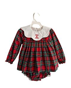 CECIL & LOU  RED  PLAID EMBROIDERED 2-PIECE OUTFIT