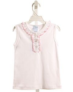 BELLA BLISS  WHITE    SLEEVELESS SHIRT WITH RUFFLE