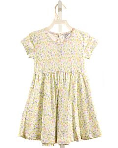 THE PROPER PEONY  LIME GREEN  FLORAL  KNIT DRESS WITH PICOT STITCHING