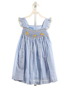 ANAVINI  LT BLUE  WINDOWPANE SMOCKED DRESS
