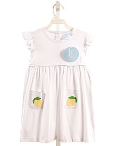 LITTLE ENGLISH  LT BLUE  POLKA DOT APPLIQUED KNIT DRESS