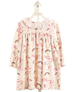GRACE & JAMES  HOT PINK  PRINT  LOUNGEWEAR WITH EYELET TRIM