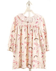 GRACE & JAMES  HOT PINK  PRINT  LOUNGEWEAR WITH EYELET TRIM