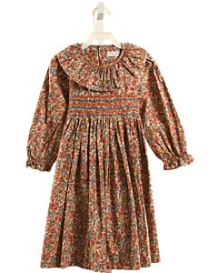 SOPHIE & LUCAS  ORANGE  FLORAL EMBROIDERED DRESS WITH RUFFLE