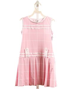 SET BY LULLABY SET  PINK  WINDOWPANE  KNIT DRESS