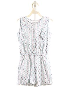 LILA + HAYES  AQUA  PRINT  KNIT ROMPER