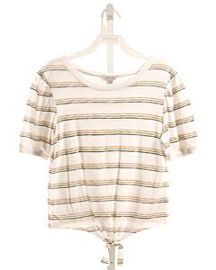 HABITUAL GIRL  WHITE  STRIPED  KNIT SS SHIRT