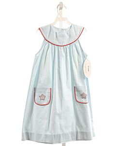 LULLABY SET  LT BLUE   EMBROIDERED DRESS