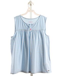 VINEYARD VINES  LT BLUE  STRIPED  SLEEVELESS SHIRT
