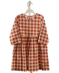 SMILING BUTTON  HOT PINK  PLAID  DRESS