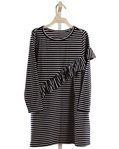 VINEYARD VINES  NAVY  STRIPED  KNIT DRESS WITH RUFFLE