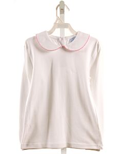 BELLA BLISS  WHITE    KNIT LS SHIRT WITH PICOT STITCHING