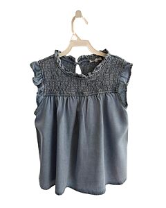HAYDEN GIRLS  CHAMBRAY    SLEEVELESS SHIRT WITH RUFFLE