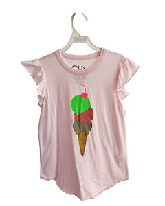 CHASER PINK KNIT SS SHIRT WITH RUFFLE