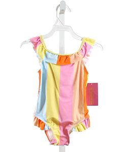 THE OAKS APPAREL   MULTI-COLOR  STRIPED  1-PIECE SWIMSUIT