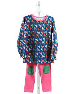 THE OAKS APPAREL   MULTI-COLOR KNIT   2-PIECE OUTFIT WITH PICOT STITCHING