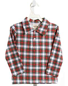 THE OAKS APPAREL   RED  PLAID  DRESS SHIRT