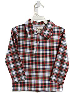 THE OAKS APPAREL   RED  PLAID  DRESS SHIRT