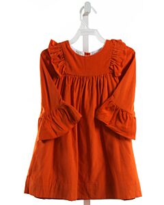 THE OAKS APPAREL   ORANGE CORDUROY   DRESS WITH RUFFLE