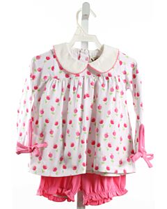THE OAKS APPAREL   PINK  FLORAL  2-PIECE OUTFIT WITH PICOT STITCHING