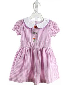 THE OAKS APPAREL   PURPLE  GINGHAM  DRESS WITH RIC RAC