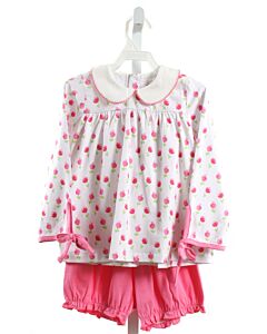 THE OAKS APPAREL   PINK KNIT FLORAL  2-PIECE OUTFIT WITH PICOT STITCHING