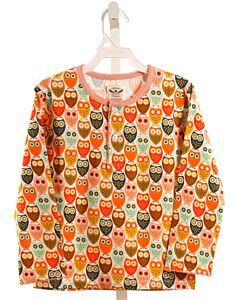 THE OAKS APPAREL   PINK   PRINTED DESIGN KNIT LS SHIRT WITH PICOT STITCHING