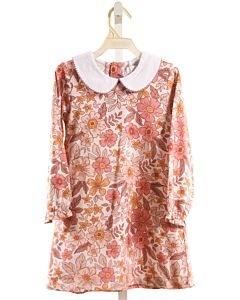 THE OAKS APPAREL   PINK  FLORAL PRINTED DESIGN KNIT DRESS WITH PICOT STITCHING