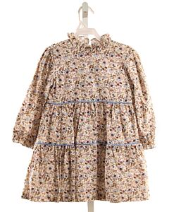 THE OAKS APPAREL   BLUE  FLORAL  DRESS WITH RUFFLE