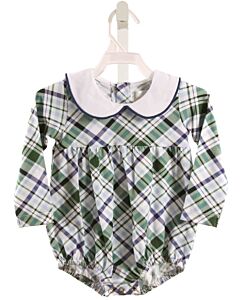 THE OAKS APPAREL   GREEN  PLAID  KNIT BUBBLE