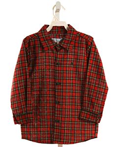 THE OAKS APPAREL   RED  PLAID  DRESS SHIRT